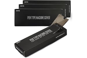 Tattoo Machine Covers,Denergy Multi-Pack 600pcs Tattoo Pen Covers Disposable Tattoo Machine Bags Pen Type Machine Sleeves for Cartridge Tattoo/PMU Machine (Black Standard 600 Count (Pack of 3)), Blue