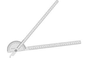 Nortools Stainless Steel Angle Protractor -180° Two Arm Ruler Adjustable Finder Angle Protractor Ruler Woodworking Machinist Measure Tools with Dual Metric-Imperial Units (30 cm/ 11.8 Inch)