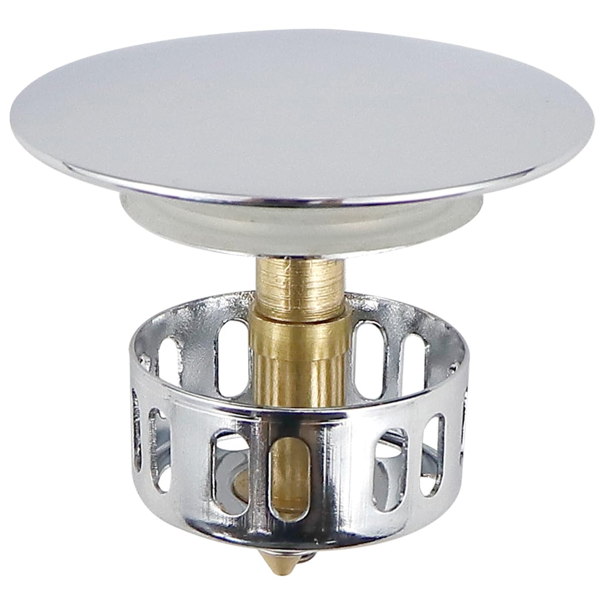 GYOTUU Copper Pop Up Tub Stopper, Sink Plug Replacement, Stainless Steel Bathtub Sink Plug, Drain Stopper, Hair Catcher Sink Stopper for Universal Bathroom Kitchen Drain Basin