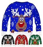 Generic Kids Unisex Knitted Rudolph Christmas Jumper