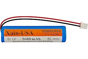 Xain-USA: high-Capacity (2600mAh) 3.7V Li-ion Replacement Battery for The NVIDIA Shield P2570/LC18650. It has a JST-PH2.0 2-pin Connector and a Built-in BMS.