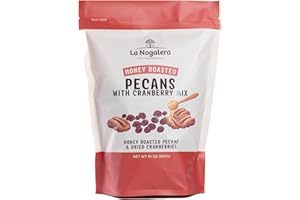 GRUPO LA NOGALERA Honey Roasted Pecans & Cranberry Mix 24 oz (1.5 lbs) – Sweet & Crunchy Salad Topping with Dried Cranberries – Gourmet Snack Blend in Resealable Pouch by La Nogalera