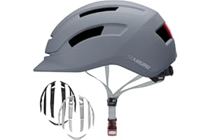 SLANIGIRO Adult Urban Bike Helmet - Adjustable Fit System & Integrated Taillight for Men Women