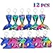 Tacobear 12PCS Mermaid Party Favors Unicorn Sequin Keychains Flip Mermaid Keychains Decorations Party Supplies for Girls Adults Goodie Bag Fillers & Easter Egg Fillers