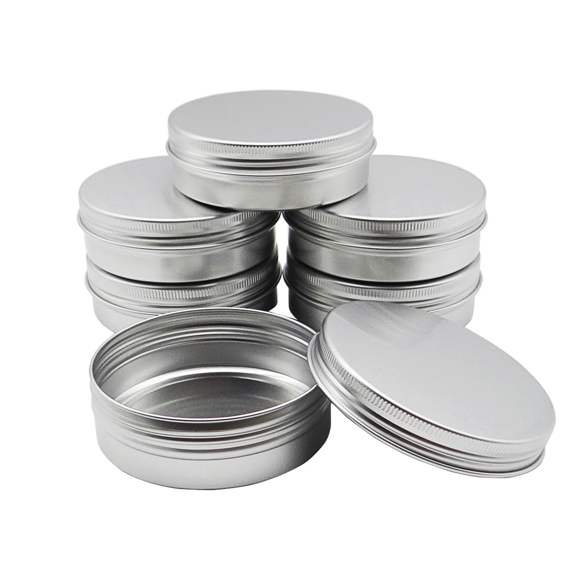 Wopanxye 6pack 100ml Aluminum Tin Jars, 100 Gram Empty Travel Cosmetic Sample Containers with Screw Cap Lid, 100g Metal Tins Can Storage Travel Jars for DIY Crafts, Lip Balms, Face Cream, Candle, Tea