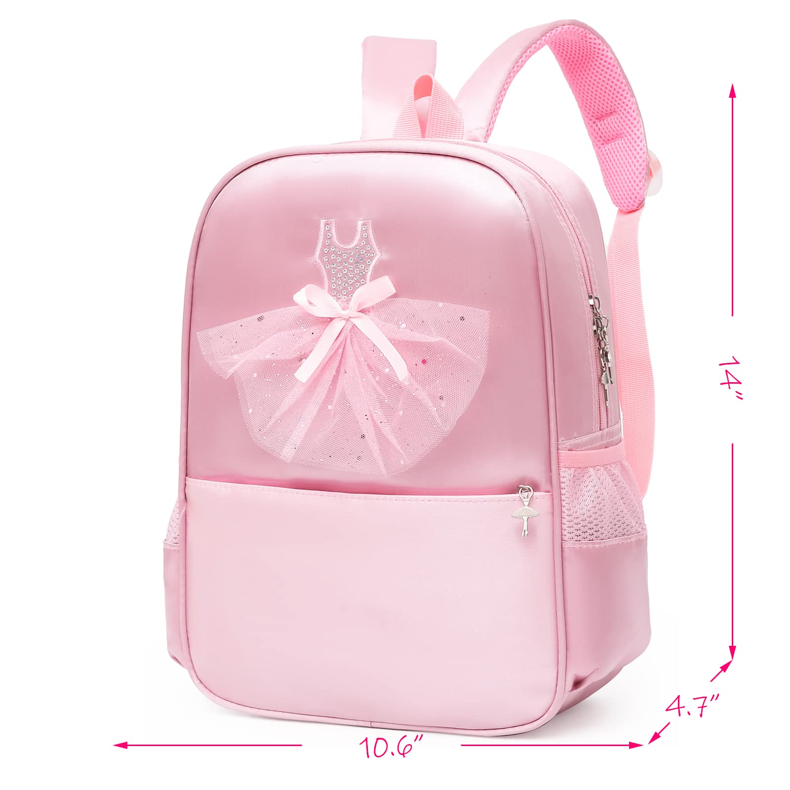 Dorlubel Cute Ballet Dance Backpack Tutu Dress Dance Bag with Key Chain Girls