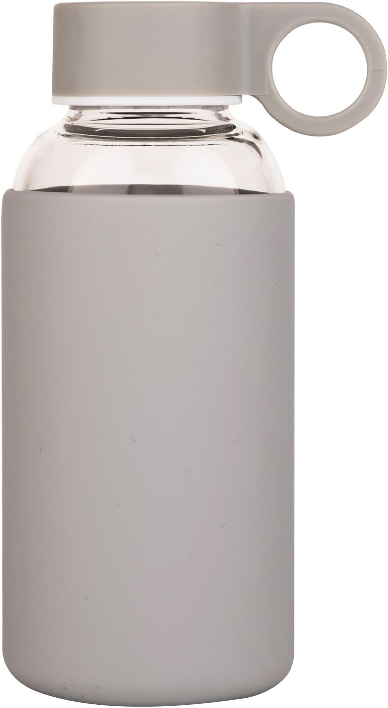 Justfwater Borosilicate Glass Water Bottle With Silicone Sleeve 350ml BPA Free