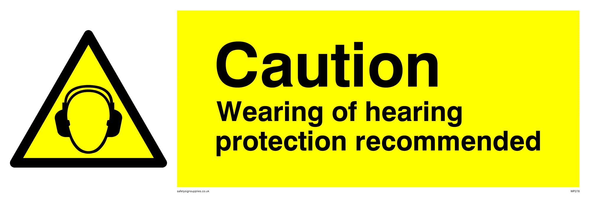 Pack of five - Wearing Of Hearing Protection Recommended Sign - 300x100mm - L31