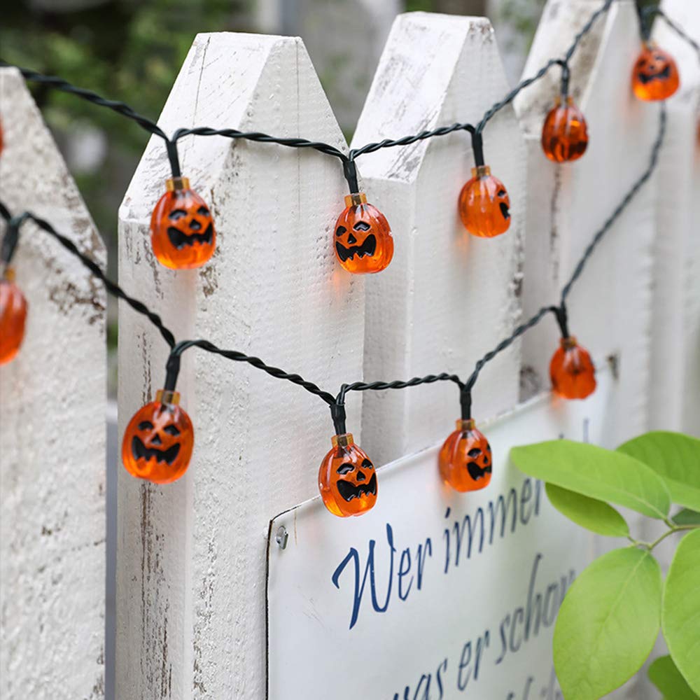 TUMURPEAK Halloween Pumpkin String Lights, 3D Pumpkin Solar Light, Waterproof Light Decor for Patio Garden Gate Yard 30Led 19.7ft