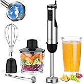 Immersion Blender Handheld, 1100W 5-in-1 Multi-Purpose Hand Blender, 12-Speed Stick Blender, 600ml Beaker, 500ml Chopper, Egg