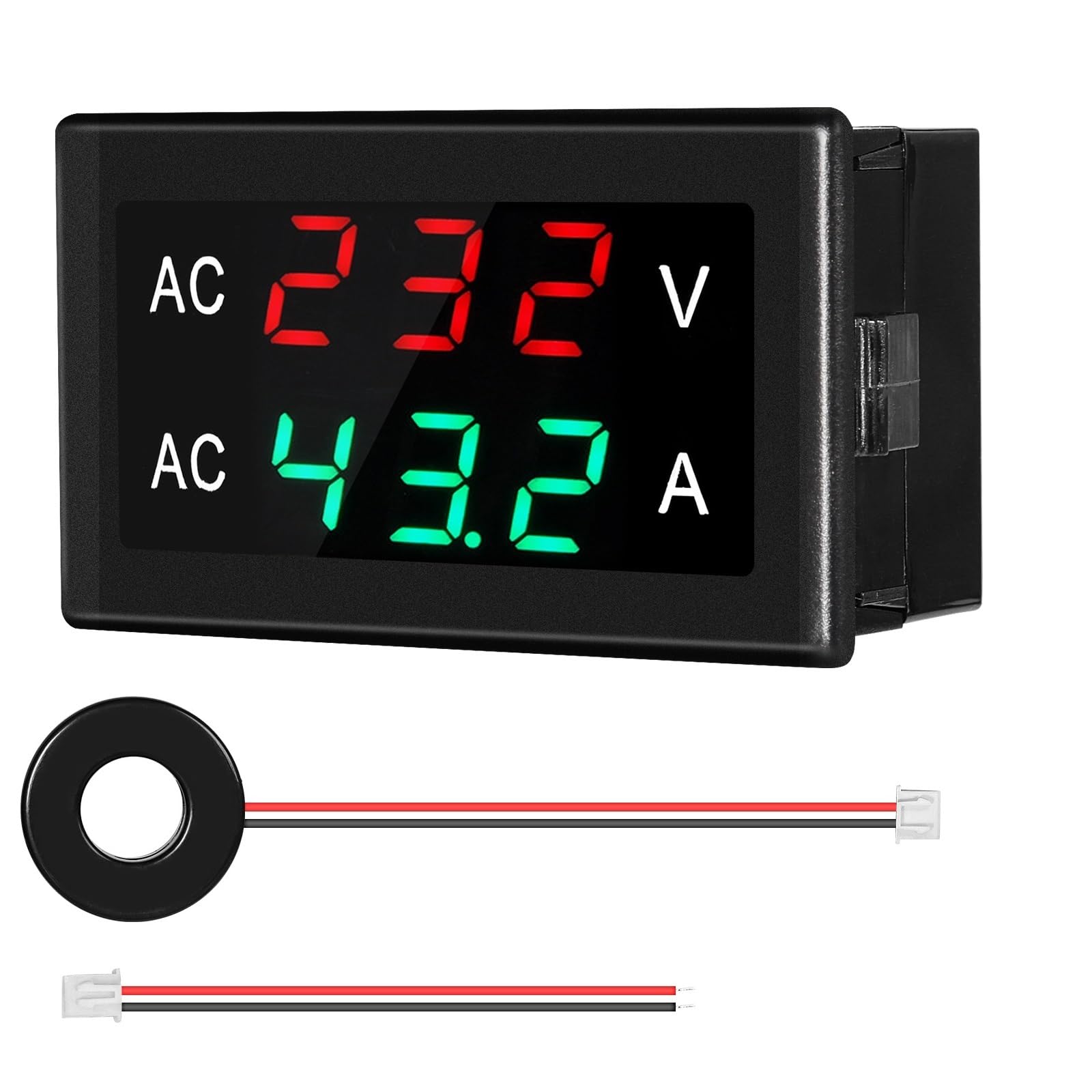 DEWIN AC Voltage Current Display Meter, AC Voltmeter Ammeter LED Digital Display Voltage Current Meter Panel with Transformer AC50-500V 0-120A