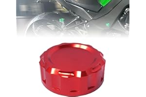 JCSUMRID Rear Brake Fluid Reservoir Cap CNC Aluminum Oil Cap Cylinder Cover Motorcycle Accessories Universal Replacement for Yamaha Kawasaki Suzuki Honda(Red)