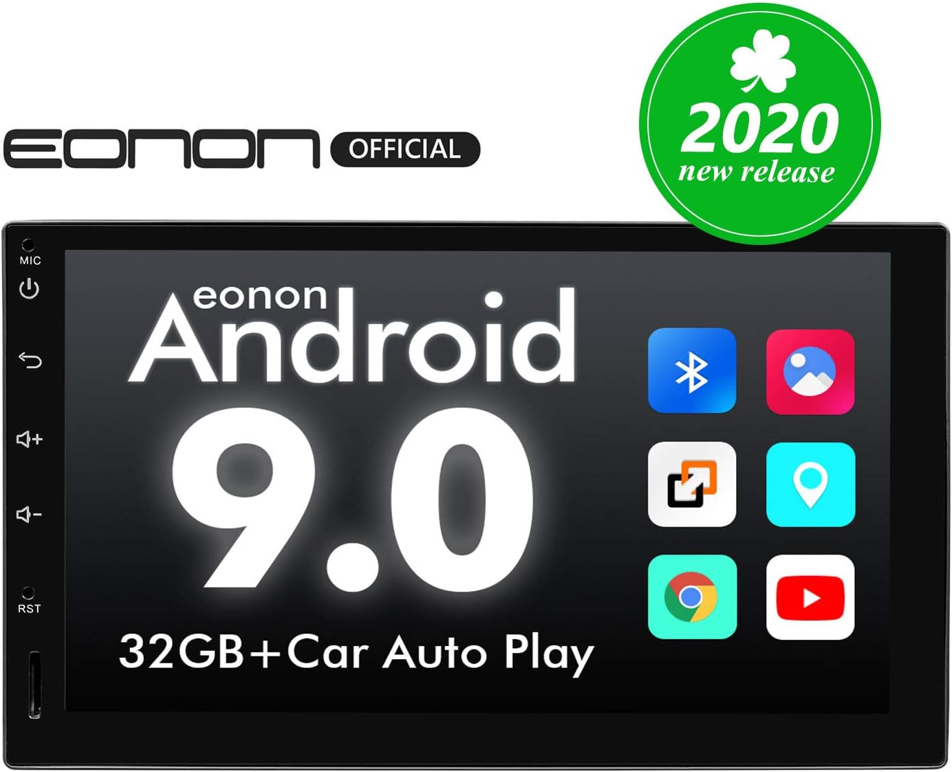 2020 Double Din Car Stereo, Android Head Unit with DSP, Eonon7 Inch Android 9.0 Car Stereo with Navigation Car Radio Support Android Auto Apple Carplay/WiFi/Fast Boot/Backup Camera/OBDII- GA2180