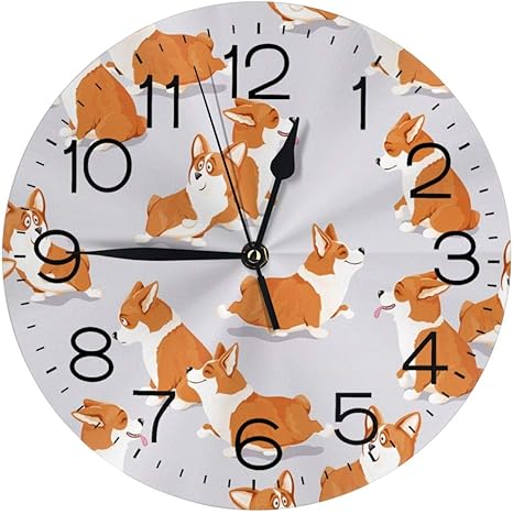 Amazon Co Jp インテリア 掛け時計 可愛いコーギー 壁掛け時計 丸い 飾る時計 連続秒針 サイレント ウォールクロック デジタル コンパクト ウォールクロック 部屋 客室 教室 部屋装飾 贈り物 新築 開業 ホーム キッチン