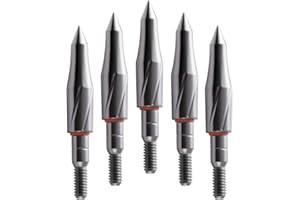 YI XIAN ARCHERY Stainless Steel Archery Field Points,9/32″，19/64″，5/16″，11/32″Size 100/125/150/175/200 Grains,Easy Pull Various, Screw in Archery Field Tips(1 Dozen 12 PCS)