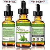 4 oz - Free Ebook + Glass Dropper - Green Spirit Natural Peppermint Oil (Mentha piperita) 100% Pure Therapeutic Grade - Comes with Two Tops, Screw Top for Storage -Threaded Dropper for Easy Dispensing
