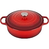 Le Creuset Enameled Cast Iron Signature Round Wide Dutch Oven, 6.75 qt., Cerise