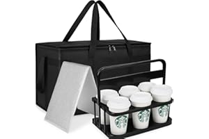 BODAON Cooler Insulated Food Delivery Bag & Drink Carrier with Hard Bottom, XXX-Large Pizza Bags for Doordash/Uber Eats, Grocery Catering Travel Thermal Frozen Carrier, Cold Warmer Accessories for Door Dash