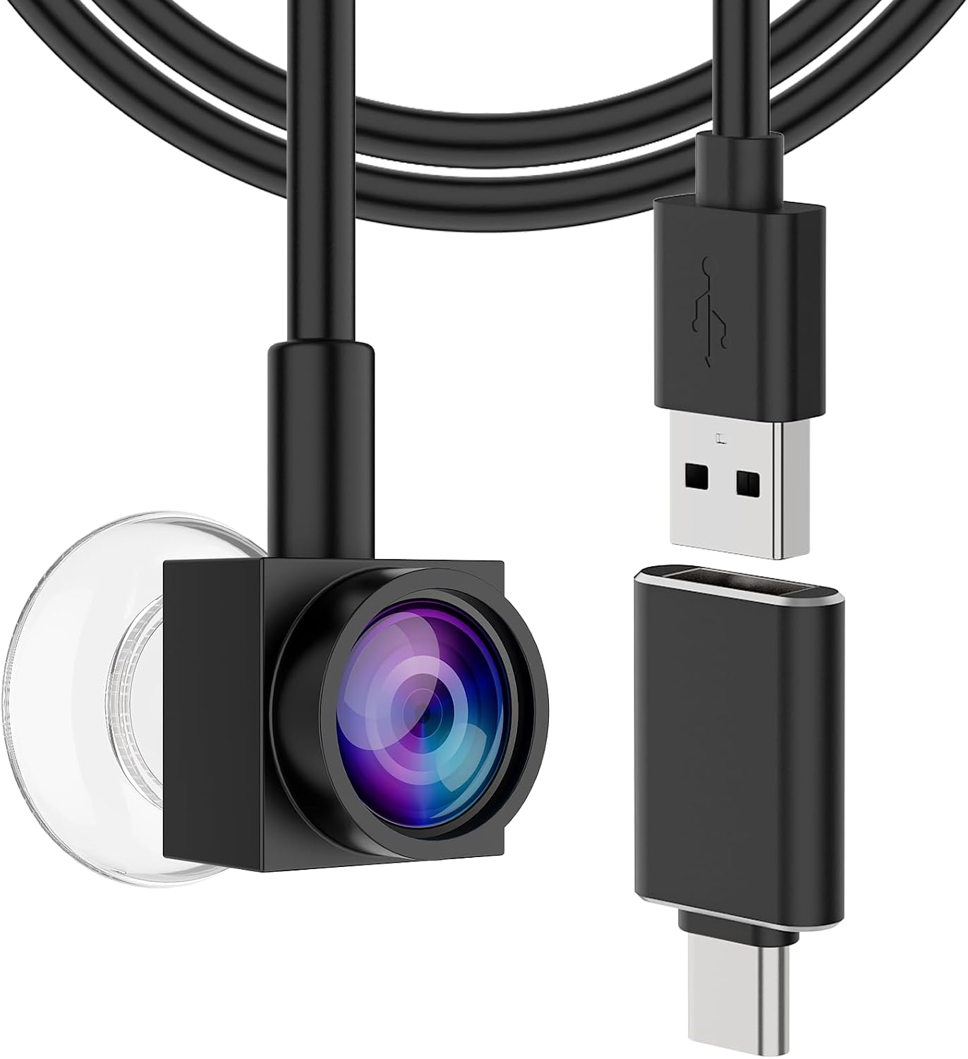 Uyissykia Eye Contact Webcam 1080P Auto Focus with Suction Cup of Center Screen, Web cam with Noise-Cancelling Microphone for PC and Laptop,Plug & Play USB Webcam for Zoom/Teams/Streaming