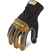 Ironclad Ranchworx Work Gloves RWG2, Premier Leather Work Glove, Performance Fit, Durable, Machine Washable, (1 Pair), RWG2-0