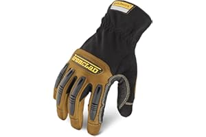 Ironclad Ranchworx Work Gloves RWG2, Premier Leather Work Glove, Performance Fit, Durable, Machine Washable, (1 Pair), RWG2-04-L,Brown/Black