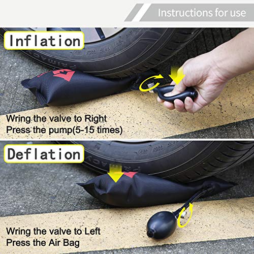 BITIWEND Air Shim,Air Wedge Pump 3pcs Inflatable Air Bag Shims for Leveling,Alignment,Contractor Tool,Inflatable Pump Wedge,Air Bag Removal Tool,Air Wedge Tool,Black