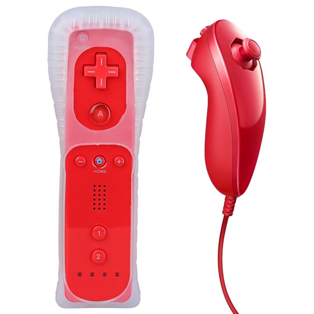 Kycola SL38 Wii Remote And Nunchuck Controller for Nintendo Wii&Wii U With Free Silicone Case