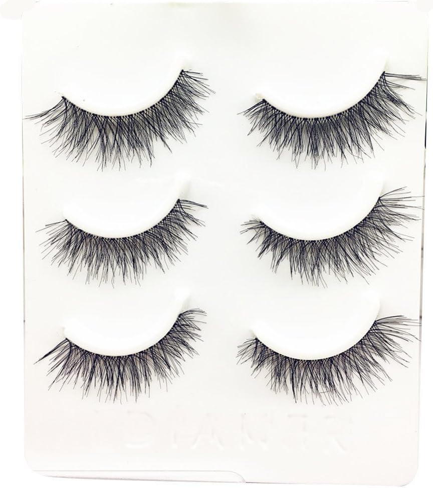 Eyelashes Hot 3 Pairs Long False Eyelashes Makeup Natural Fake Thick Black Eye Lashes
