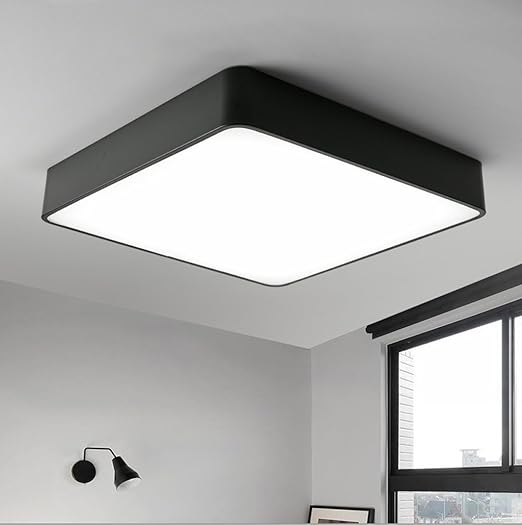 Schlafzimmer Led Deckenlampe Quadratische Lampe Moderne Einfache Kreative Studie Schlafzimmer Lampe Farbe Schwarz 60cm 9cm Amazon De Beleuchtung