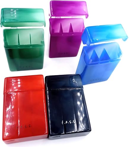 Amazon.com: FESS Products Dual Compartment/Divider Hard Plastic Cigarette  Case, for King Size 85mm Cigarettes, 18-20 Capacity (Black) : Health &  Household