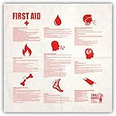 Trail Hankie First Aid Bandana For Hiking, Climbing, Fishing, Boy Scouts, Camping, Outdoor Recreation - Neckwear/Face Mask/Handkerchief - Made in the USA 100% Cotton, Machine Washable, White Bandana