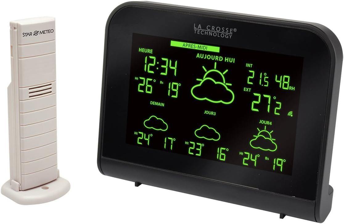 La Crosse Technology Star Météo WD2900 Weather Station with Colour Screen, Black