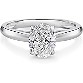 Gem Stone King 1 to 1.50 Cttw IGI Certified Lab Grown Diamond 10K White Gold Solitaire Anniversary Engagement Ring For Women | E-F Color | VS1-VS2 Clarity