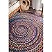 nuLOOM Tammara Bohemian Hand Braided Area Rug, 8' Round, Blue