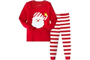 Tphon Girls Christmas Pajamas Toddler Boy Kids Holiday Pajamas Set Santa PJS Winter Sleepwear Children Clothes(Size 2T-12Y)