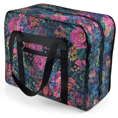 Distinctive Small Floral Pattern Premium Sewing Machine Tote Bag for 3/4 Sewing Machines such as Janome Jem Series and Singer Featherweight Series