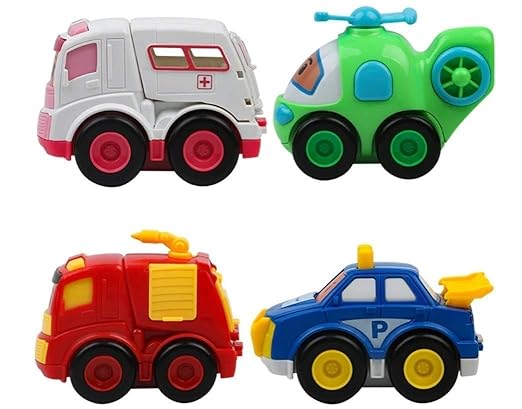 MIC Toys for Kids Set of 7 Unbreakable Friction Powered and Pull Back Automobile Car, Effective Way to Develop Their Social and Communication Skills