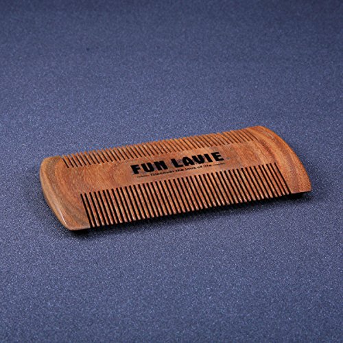 Beard Comb Hair Comb Natural Green Sandalwood Mustache Comb 4 Inch by FUNLAVIE