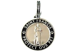 Luxepets Pet Collar Charm, Saint Francis of Assisi, Small, Black