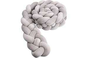 KOGITI 4 Strands Cushion Soft Knot Pillow Handmade Braided Cushion Decor for Home Boys Girls Room Decoration Gift (Grey,158 I