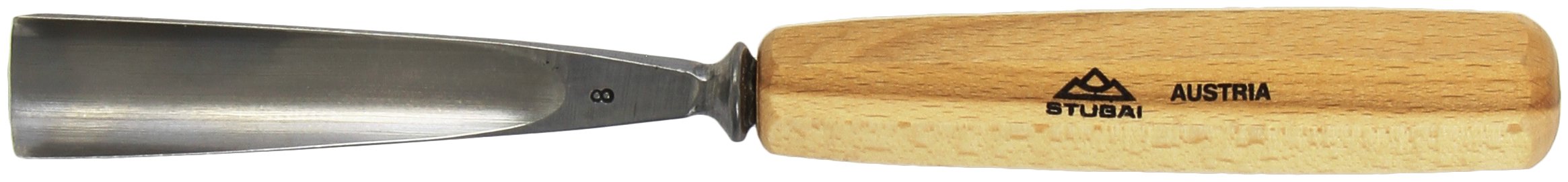 Stubai 550825 Type 8 Long/Polished Woodcarving Chisel, Grey/Beige, 25 mm