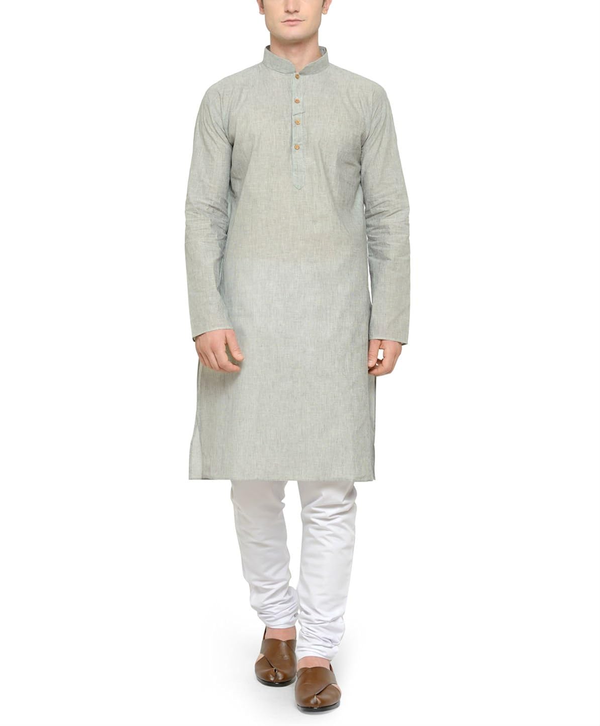 rg designers grey & white cotton kurta pyjama set for men