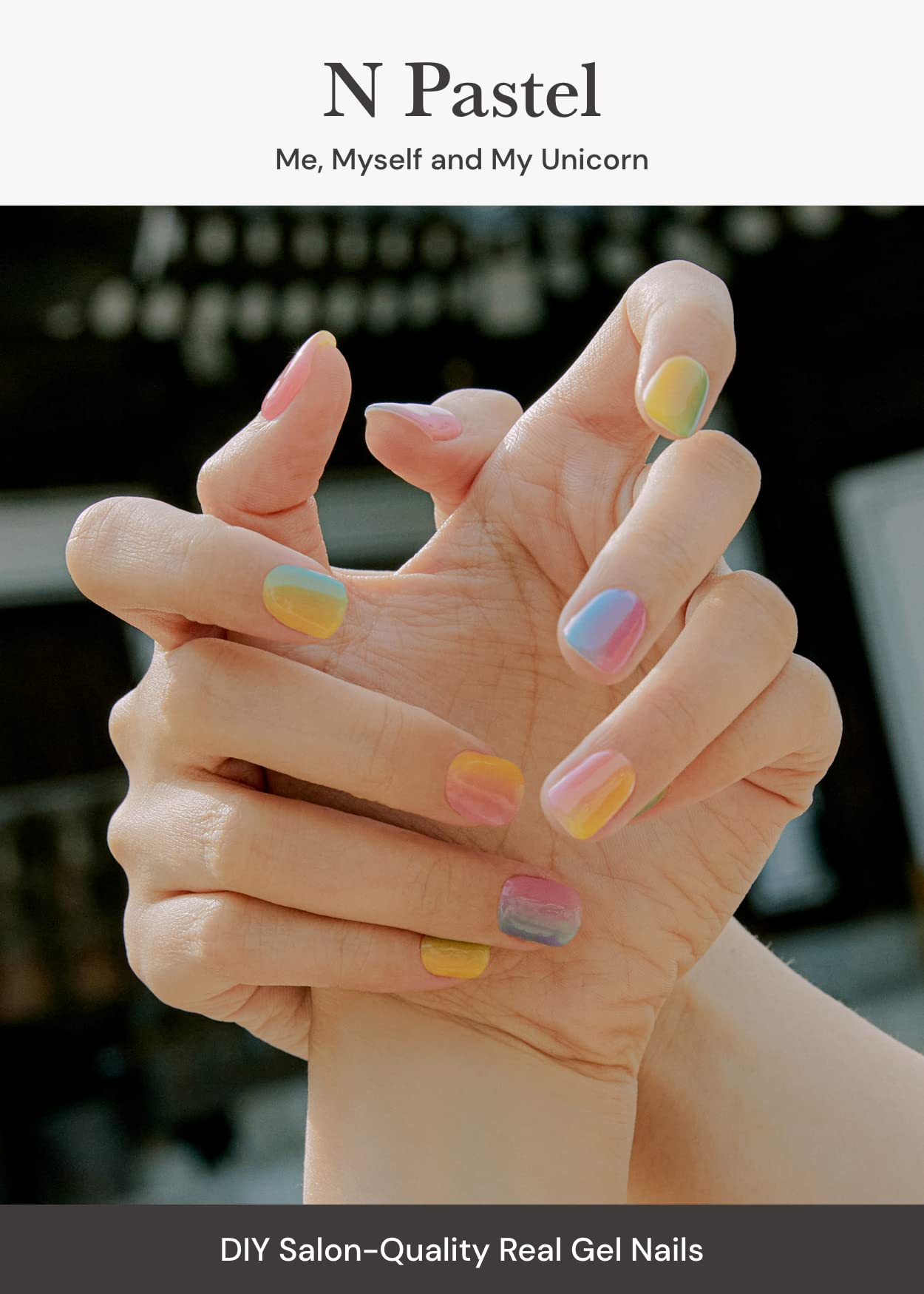 ohora Semi Cured Gel Nail Strips (N Pastel) - Yellow, Ombre, Works with Any UV/LED Lamps, Salon-Quality, Long Lasting, Easy to Apply & Remove - Includes 2 Prep Pads, Nail File & Wooden Stick - Image 2