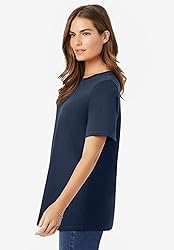 Woman Within Plus Size Perfect Short-Sleeve