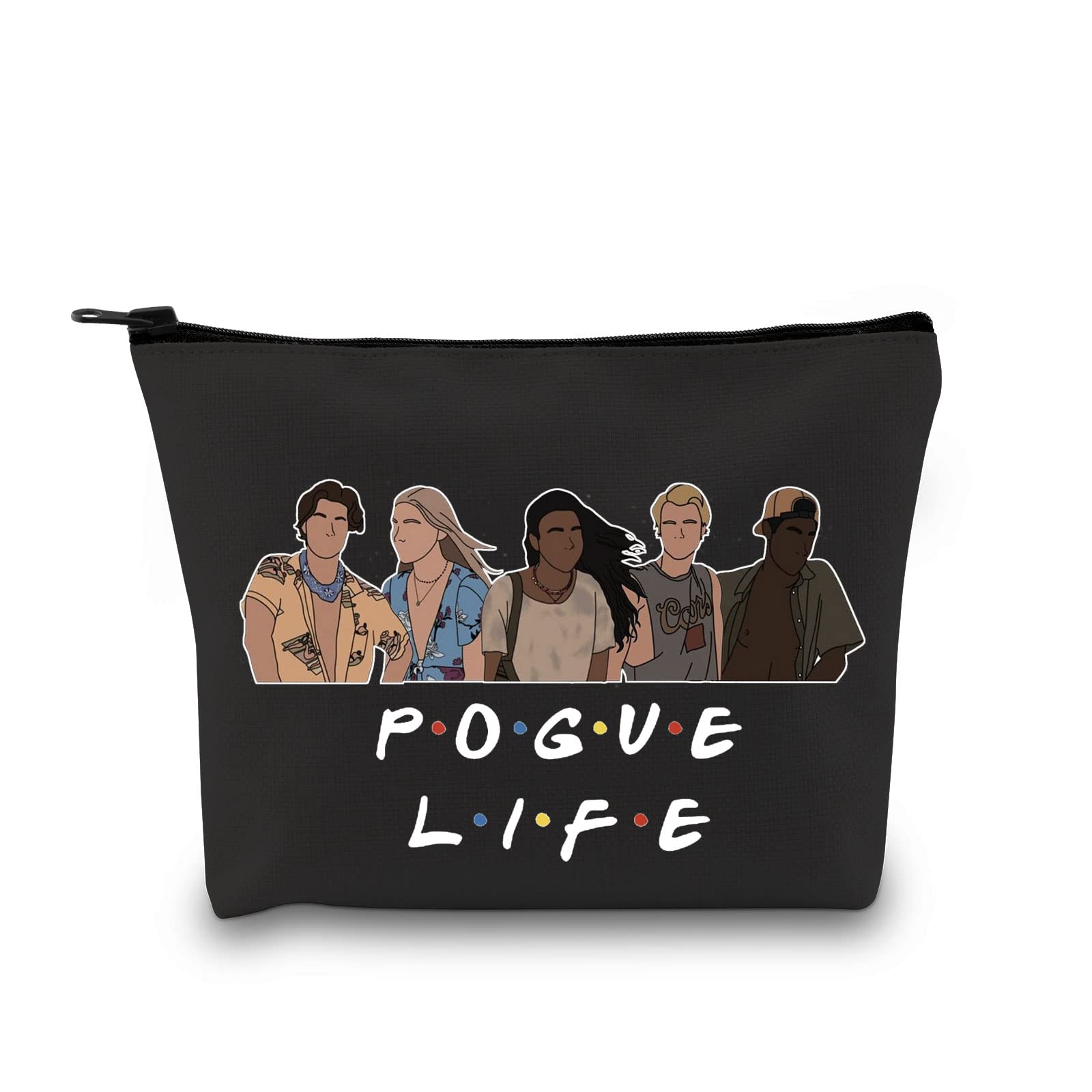 Outer Pogue Life Banks Zipper Pouch OBX North Carolina Friends John B JJ Pope Kiara Makeup Bag for Women (Pogue Life Black EU)