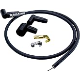 Allstar Coil Wire, Spiral Core, 8 mm, Unsleeved, 36 in Long, Connectors/Ends/Stripping and Crimping Tool Included, Black, Cut to Fit, Kit
