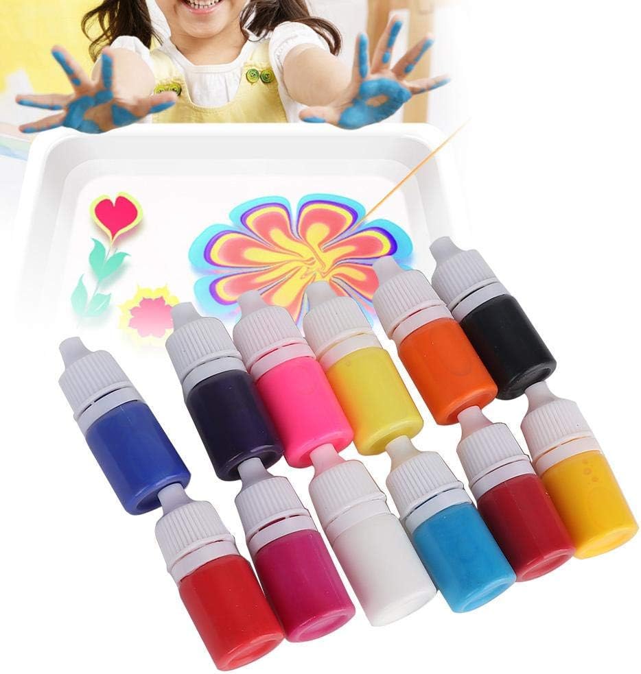 Kids Water-Based Art Paint Set Marbling Painting Kit DIY Multicolor Mineral Pigment Fluid Liquid Painting Creative Art Tool (8 Colors)