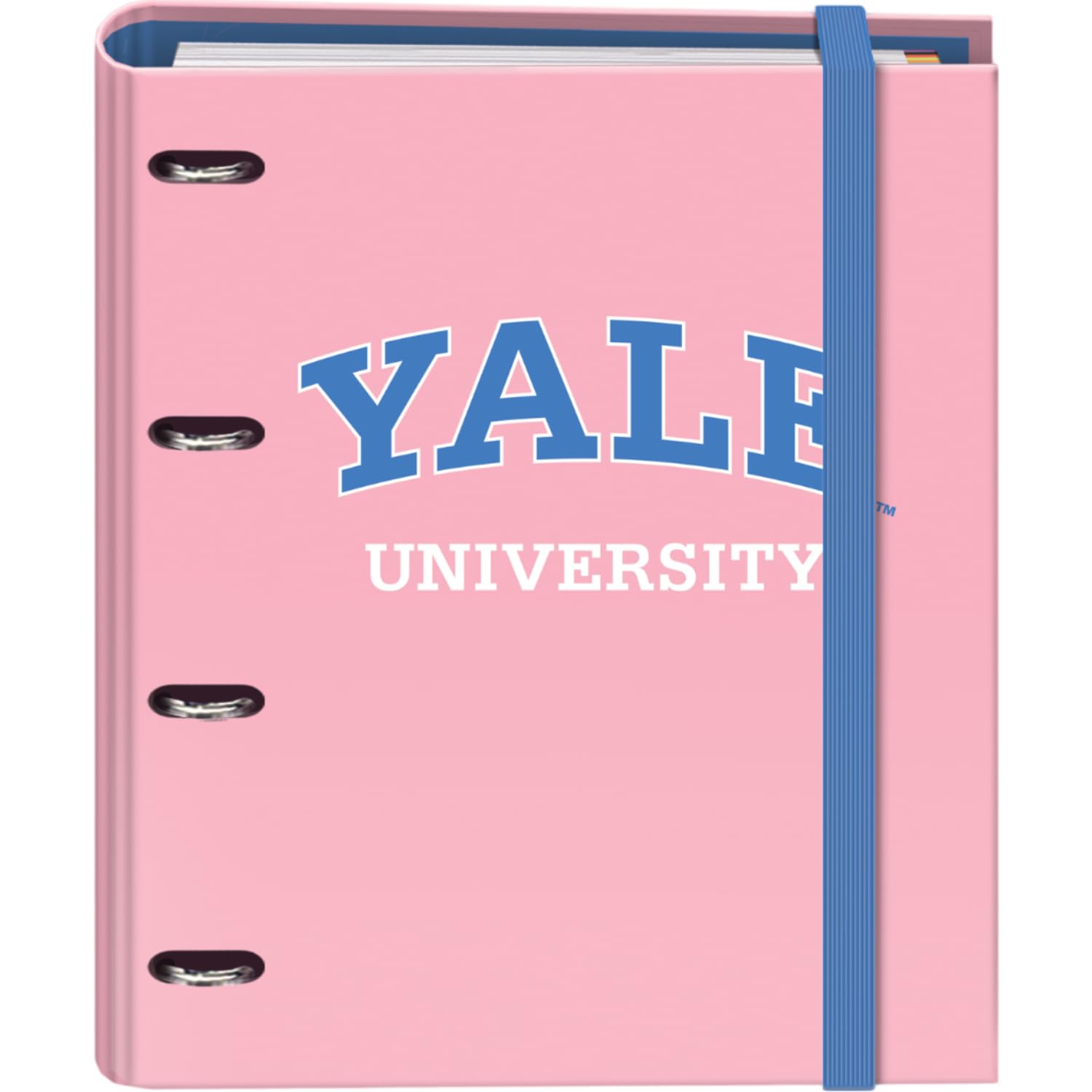 Dohe - 4 Ring Binder with Refill 100 Sheets - A4 Size, 4 Colour Dividers, Envelope Document Holder, 90 g/m² Paper - FSC Mix AEN-COC-000243 - Yale University Pink Lady