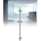 Vanbus All Metal Nickel Shower Slide Bar 30-Inch with Adjustable Handheld Shower Head Holder for Bathroom Wall Mount SUS 304 