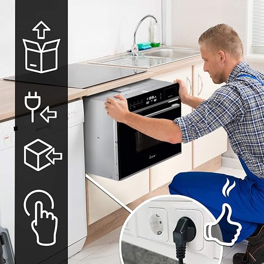 Horno empotrado con microondas y cocina de vapor (60cm, 3,3kW, 34 ...